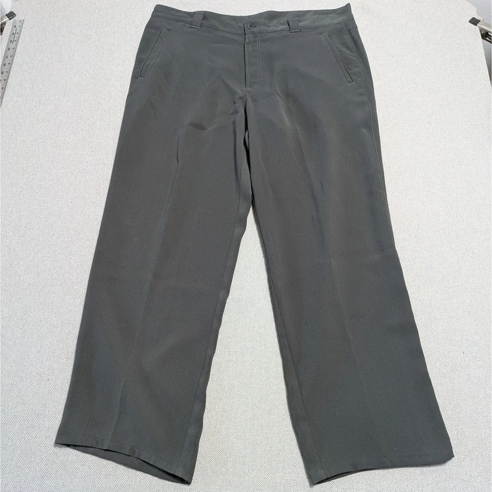 Armani Collezioni Men's 40L Charcoal Gray Flat Front Dress Pants Prom Suit